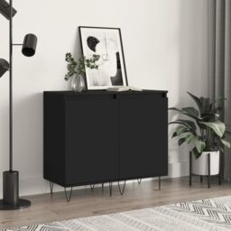 Berkfield Home Sideboards 2 pcs Black 40x35x70 cm Engineered Wood in Brown - Size: 40 x 35 x 70 cm - thumbnail 1