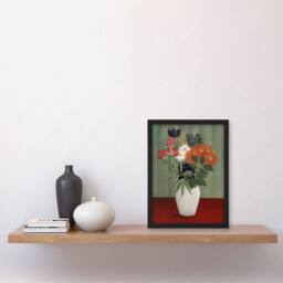 "Artery8 Flower Bouquet China Asters Rousseau Vintage Framed Wall Art Print - Size: W12"" x H16""" - thumbnail 4