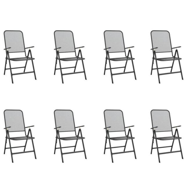 Berkfield Home Beautiful 9 Piece Garden Dining Set Anthracite Metal Mesh in Black - image 1