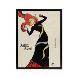 "Artery8 Jane Avril Snake Dress Portrait Framed Canvas Wall Art Print Lautrec - Size: W18"" x H24""" - thumbnail 1