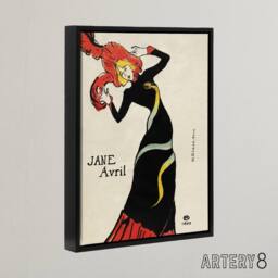"Artery8 Jane Avril Snake Dress Portrait Framed Canvas Wall Art Print Lautrec - Size: W18"" x H24""" - thumbnail 2