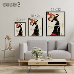 "Artery8 Jane Avril Snake Dress Portrait Framed Canvas Wall Art Print Lautrec - Size: W18"" x H24""" - thumbnail 4