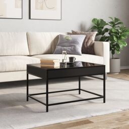 Berkfield Home Coffee Table with Infinity LED Black 70x50x41 cm - Size: 70 x 50 x 41 cm - thumbnail 4