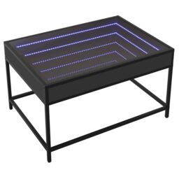 Berkfield Home Coffee Table with Infinity LED Black 70x50x41 cm - Size: 70 x 50 x 41 cm - thumbnail 3