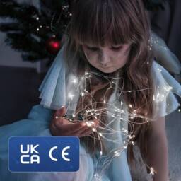 Desiretech LED Battery-Powered Fairy Lights Copper Wire String Lights 2Pack 50LED in Cool White - thumbnail 8