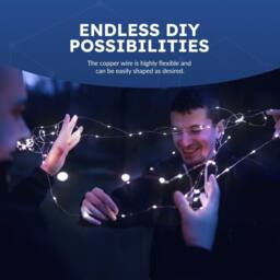 Desiretech LED Battery-Powered Fairy Lights Copper Wire String Lights 2Pack 50LED in Cool White - thumbnail 5
