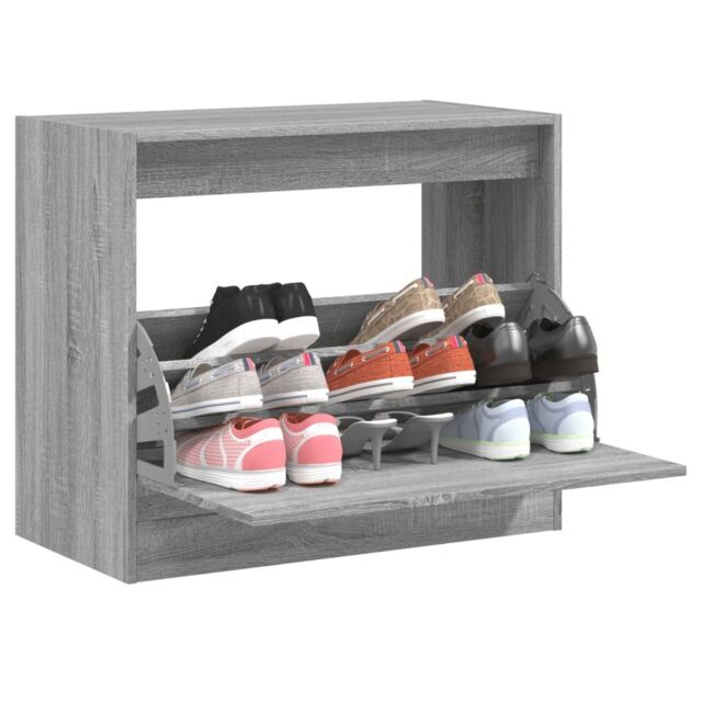 Berkfield Home Shoe Cabinet Grey Sonoma 80x42x69 cm Engineered Wood - Size: 80 x 42 x 69 cm - image 1