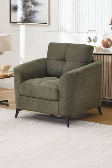More4Homes Solna Modern Scandi Style Fabric Living Room Chair in Green - Size: 1 Seater - image 1