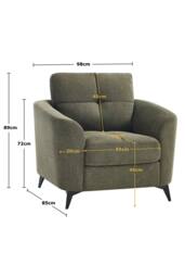 More4Homes Solna Modern Scandi Style Fabric Living Room Chair in Green - Size: 1 Seater - thumbnail 8