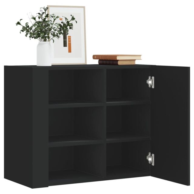 Berkfield Home Wall Cabinet Black 75x35x60 cm Engineered Wood - Size: 75 x 35 x 60 cm - image 1