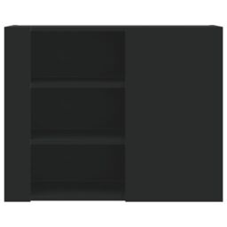 Berkfield Home Wall Cabinet Black 75x35x60 cm Engineered Wood - Size: 75 x 35 x 60 cm - thumbnail 4