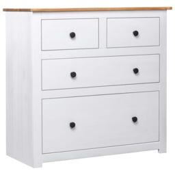 Berkfield Home Sideboard White 80x40x83 cm Pinewood Panama Range - Size: 80 x 40 x 83 cm