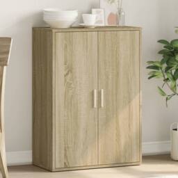 Berkfield Home Sideboard Sonoma Oak 60x31x84 cm Engineered Wood in Light Brown - Size: 60 x 31 x 84 cm - thumbnail 2