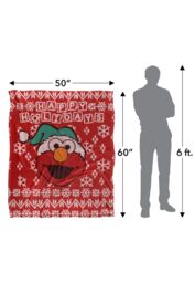Sesame Street Elmo Ugly Christmas Sweater Silky Touch Super Soft Throw Blanket 152 X 127 cm in White - thumbnail 5