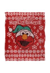 Sesame Street Elmo Ugly Christmas Sweater Silky Touch Super Soft Throw Blanket 152 X 127 cm in White - thumbnail 1