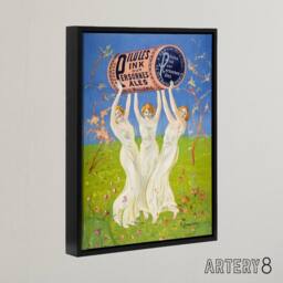 "Artery8 Pink Pills Pale People Vintage Ad Framed Canvas Wall Art Print Cappiello - Size: W12"" x H16""" - thumbnail 2