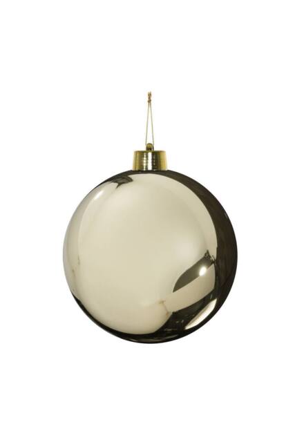 KDMD Champagne Shiny Shatterproof Bauble x1 25cm in Gold - image 1