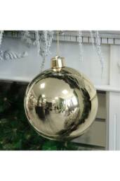 KDMD Champagne Shiny Shatterproof Bauble x1 25cm in Gold - thumbnail 6