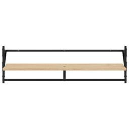 Berkfield Home 6 Piece Wall Shelf Set with Bars Sonoma Oak Engineered Wood in Brown - thumbnail 6