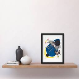 Artery8 Wassily Kandinsky Framed Wall Art Small Worlds II Abstract Painting in White - Size: A4 - thumbnail 2