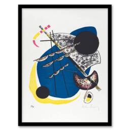 Artery8 Wassily Kandinsky Framed Wall Art Small Worlds II Abstract Painting in White - Size: A4 - thumbnail 1