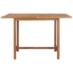 Berkfield Home Garden Dining Table 110x110x75 cm Solid Wood Teak in Brown - Size: 110 x 110 x 75 cm