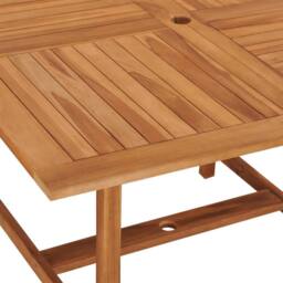 Berkfield Home Garden Dining Table 110x110x75 cm Solid Wood Teak in Brown - Size: 110 x 110 x 75 cm - thumbnail 5