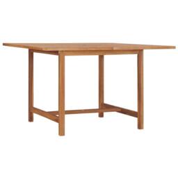 Berkfield Home Garden Dining Table 110x110x75 cm Solid Wood Teak in Brown - Size: 110 x 110 x 75 cm - thumbnail 2