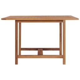 Berkfield Home Garden Dining Table 110x110x75 cm Solid Wood Teak in Brown - Size: 110 x 110 x 75 cm - thumbnail 3