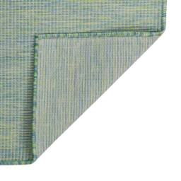 Berkfield Home Outdoor Flatweave Rug 140x200 cm Turquoise - Size: Medium - thumbnail 3