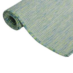 Berkfield Home Outdoor Flatweave Rug 140x200 cm Turquoise - Size: Medium - thumbnail 1