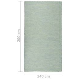 Berkfield Home Outdoor Flatweave Rug 140x200 cm Turquoise - Size: Medium - thumbnail 6