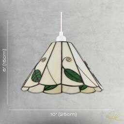 Happy Homewares Chic Floral Tiffany Glass Pendant Light Shade with Ornate Green Leaves - thumbnail 7