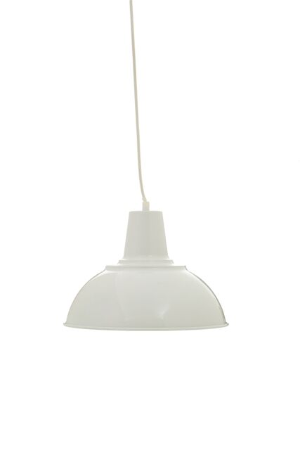 Orsina White Metal Pendant Light With Rippled Shade, Dual Ridge Hanging Lamp, Lighting Pendant With Ceiling Mount - image 1