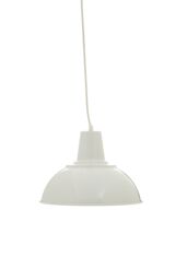 Orsina White Metal Pendant Light With Rippled Shade, Dual Ridge Hanging Lamp, Lighting Pendant With Ceiling Mount - thumbnail 1