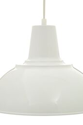 Orsina White Metal Pendant Light With Rippled Shade, Dual Ridge Hanging Lamp, Lighting Pendant With Ceiling Mount - thumbnail 4