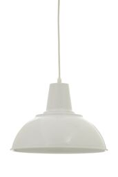 Orsina White Metal Pendant Light With Rippled Shade, Dual Ridge Hanging Lamp, Lighting Pendant With Ceiling Mount - thumbnail 2