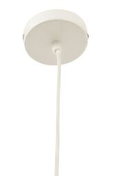 Orsina White Metal Pendant Light With Rippled Shade, Dual Ridge Hanging Lamp, Lighting Pendant With Ceiling Mount - thumbnail 3