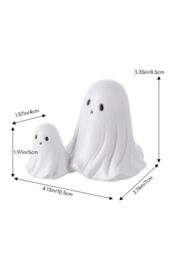Living and Home Mini Halloween Ghost Duo Figurine Resin Ornament for Table, Shelf & Windowsill Decor in White - thumbnail 6