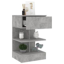 Berkfield Home Bedside Cabinet Concrete Grey 40x35x65 cm Engineered Wood - Size: 40 x 35 x 65 cm - thumbnail 4