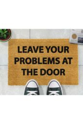 Artsy Mats Leave your problems at the door doormat in Black - Size: 40 cm x 60 cm - thumbnail 3