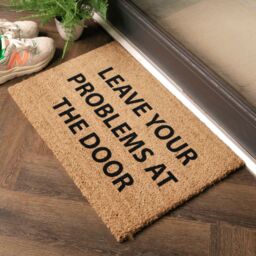 Artsy Mats Leave your problems at the door doormat in Black - Size: 40 cm x 60 cm - thumbnail 2