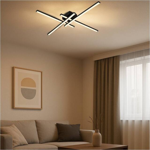 Loops Sleek Black Square Ceiling Light - LED Indoor Fixture for Stylish Home - image 1
