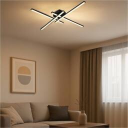 Loops Sleek Black Square Ceiling Light - LED Indoor Fixture for Stylish Home - thumbnail 1