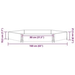 Berkfield Home Raised Bed Hexagon Black 160x160 cm Solid Wood Pine - thumbnail 7