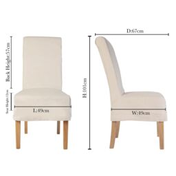 Dibor Riviera Loose Cover Kitchen Furniture Dining Room Chair - Natural - thumbnail 5