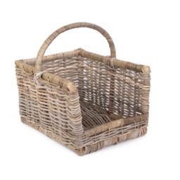 Rattan Kubu Grey Rattan Open Ended Log Basket