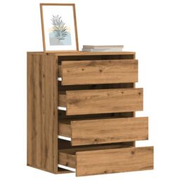 Berkfield Home Corner Chest of Drawers Artisian Oak 60x41x76 cm Engineered Wood in Brown - Size: 60 x 41 x 76 cm
