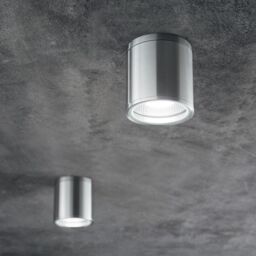 Netlighting Gun 1 Light Outdoor Surface Mounted Ceiling Downlights Aluminium Polished Chrome IP44 GU10 in Grey - thumbnail 2