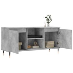 Berkfield Home TV Cabinet Concrete Grey 104x35x50 cm Engineered Wood - Size: 104 x 35 x 50 cm - thumbnail 4